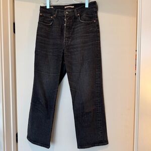 Levi's Ribcage Black Straight Leg Jeans